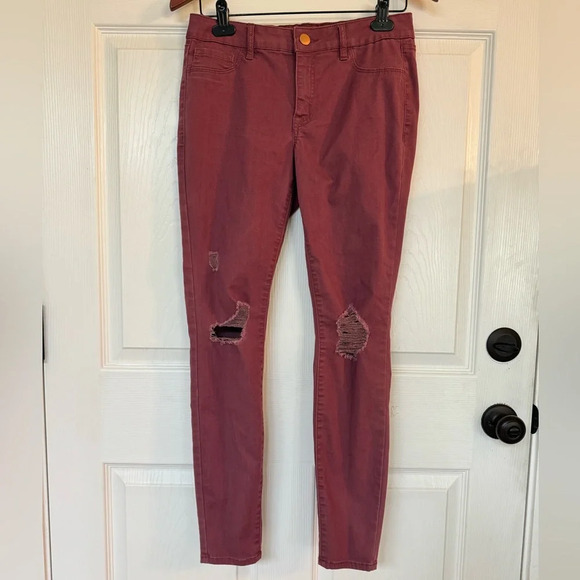 REFUGE Distressed Mauve Skinny Jeans - Size 8 - Picture 2 of 11